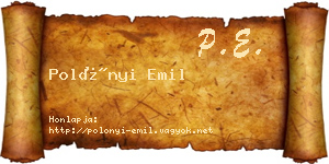 Polónyi Emil névjegykártya