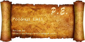 Polónyi Emil névjegykártya